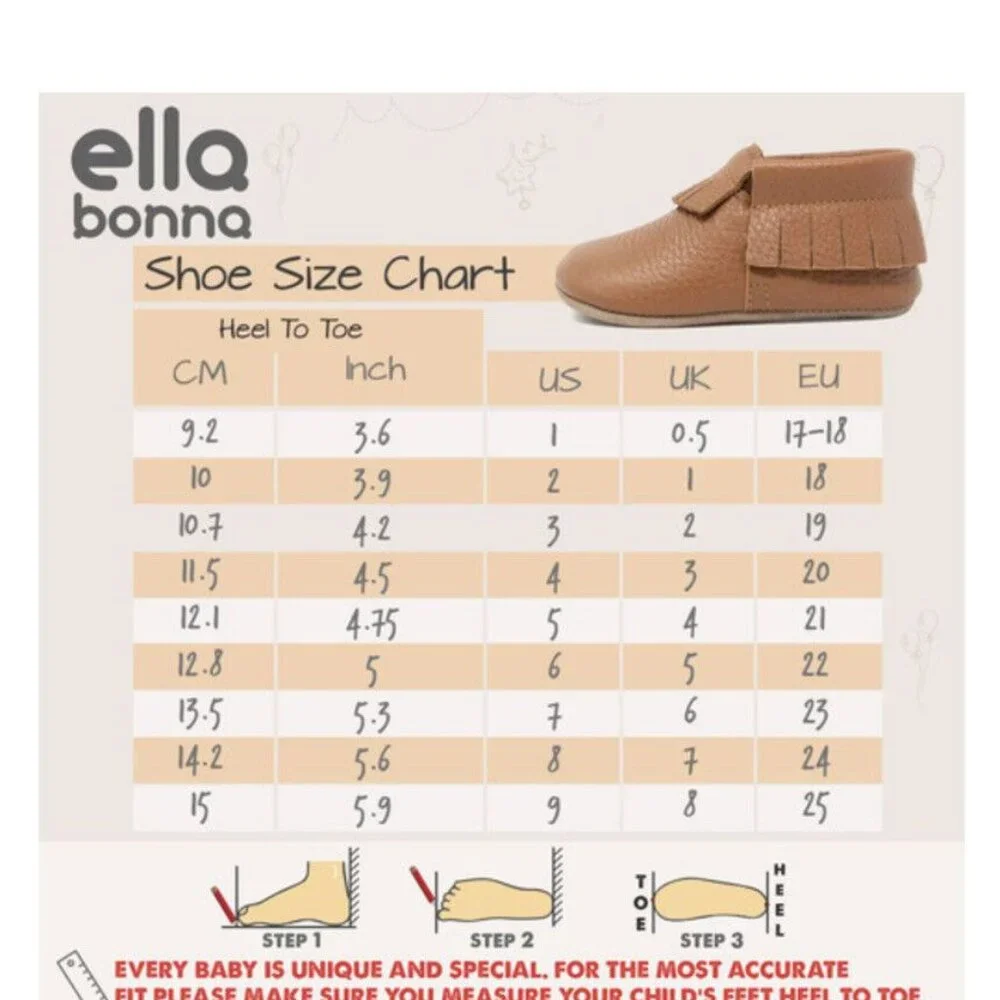 Ella Bonna Moccasins Soft Sole Infant Baby Size 4 Classic Black Leather